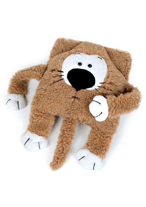 Подушка декоративная меховая из верблюжьей шерсти "Кот", 40х40 